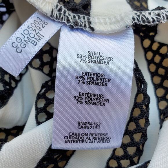 Calvin Klein black and white striped swim suit cover - Picture 8 of 13